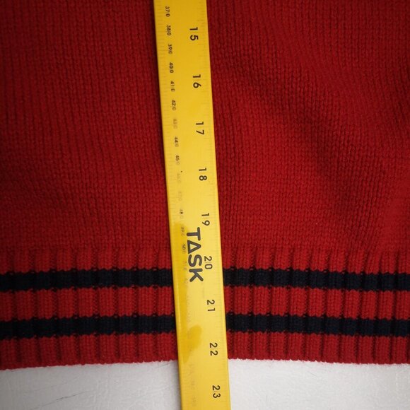 Tommy Hilfiger Ladies Size Large Red w/ Navy Stripes Crew Neck Sweater - Picture 6 of 6